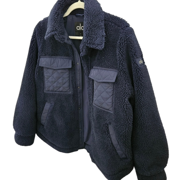 ALO Sherpa Edge Shacket Size Small Limited Edition Navy - Picture 4 of 6